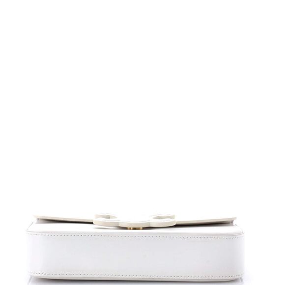 Celine Triomphe Chain Shoulder Bag Leather Small White - Picture 4 of 6